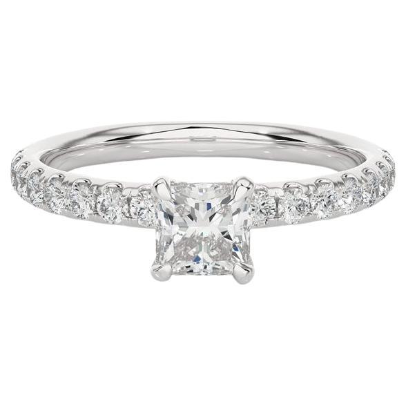 For Sale:  Princess Cut Moissanite Gemstone Engagement Ring for Fiance in 925 Silver