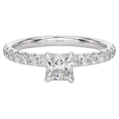 Princess Cut Moissanite Edelstein Verlobungsring für Mama in 925 Sterling Silber