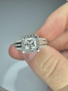Princess Cut Moissanite Ring 925 Sterling Silver Women Ring.