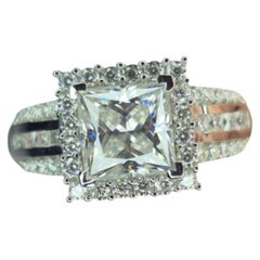 Princess Cut Moissanite Ring 925 Sterling Silver Women Ring.