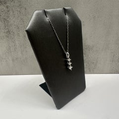 Princess Cut Past Present Future Diamond Necklace in 10kt White Gold – 0.25ctw