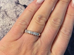 Princess Cut Prong Set Diamond Ring Solid 18k White Gold