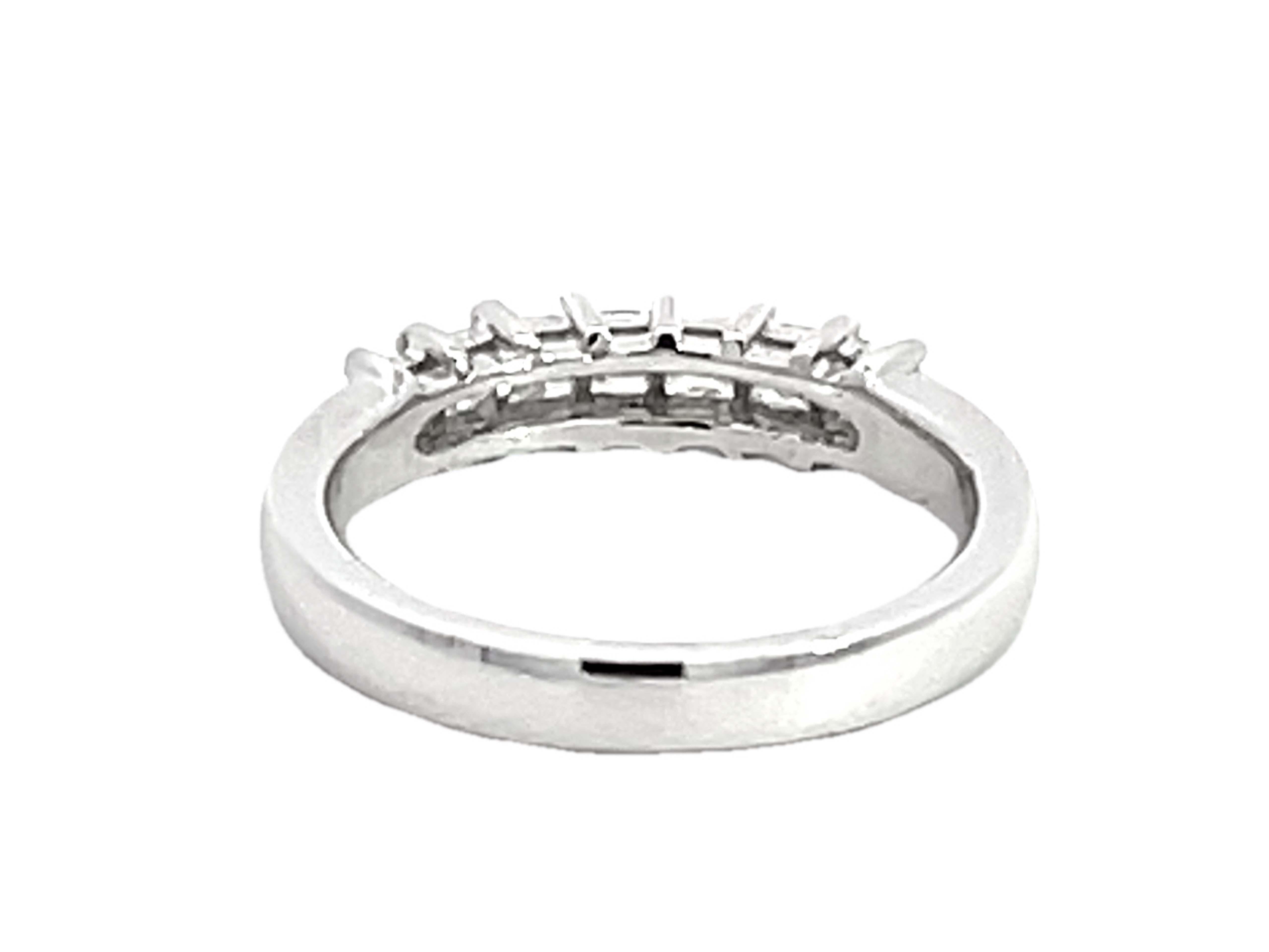Princess Cut Prong Set Diamond Ring Solid 18k White Gold For Sale 2