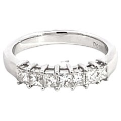 Retro Princess Cut Prong Set Diamond Ring Solid 18k White Gold