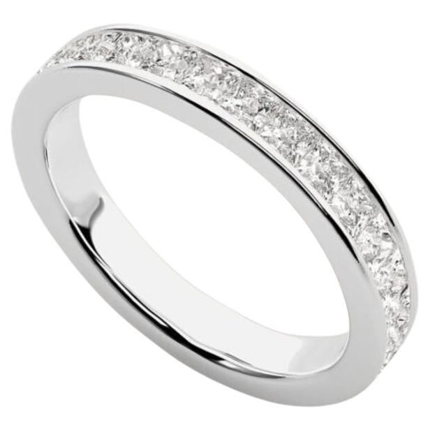 Princess Cut Ring, 18k White Gold, 1.78ct For Sale