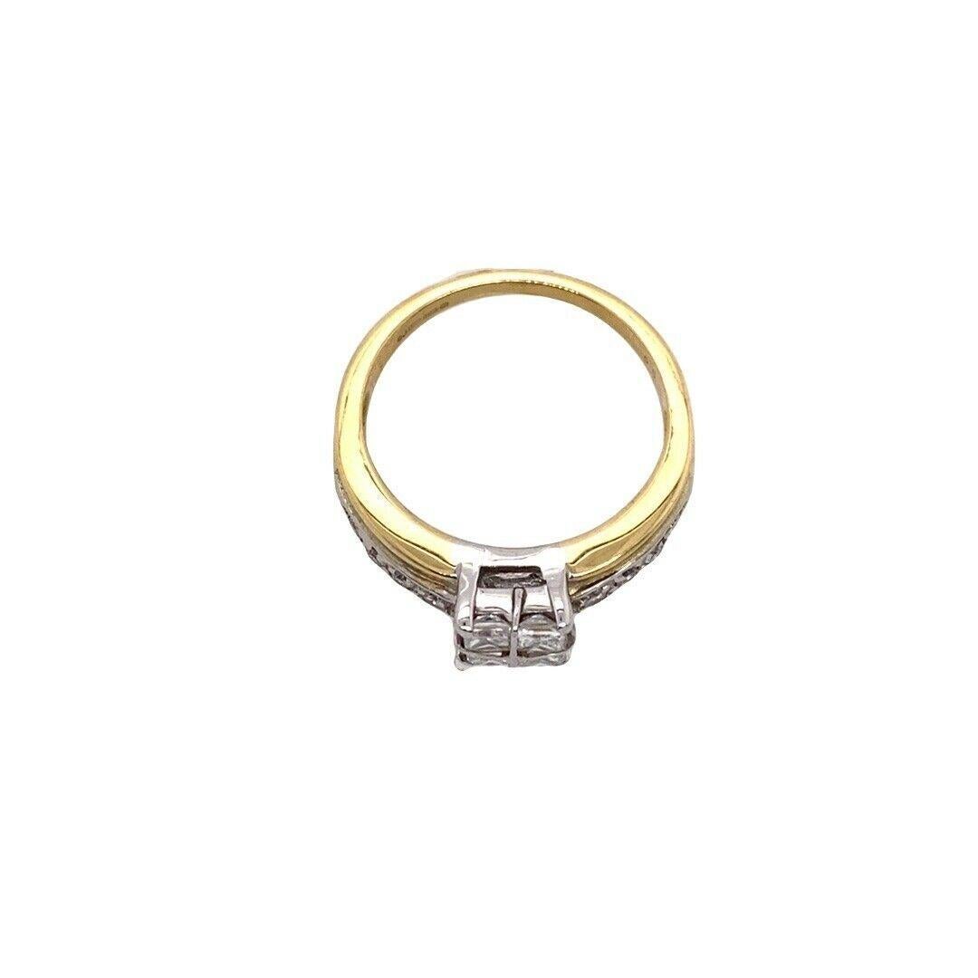 Women's Princess Cut & Round Diamonds Engagement Ring Set in 18ct Gold