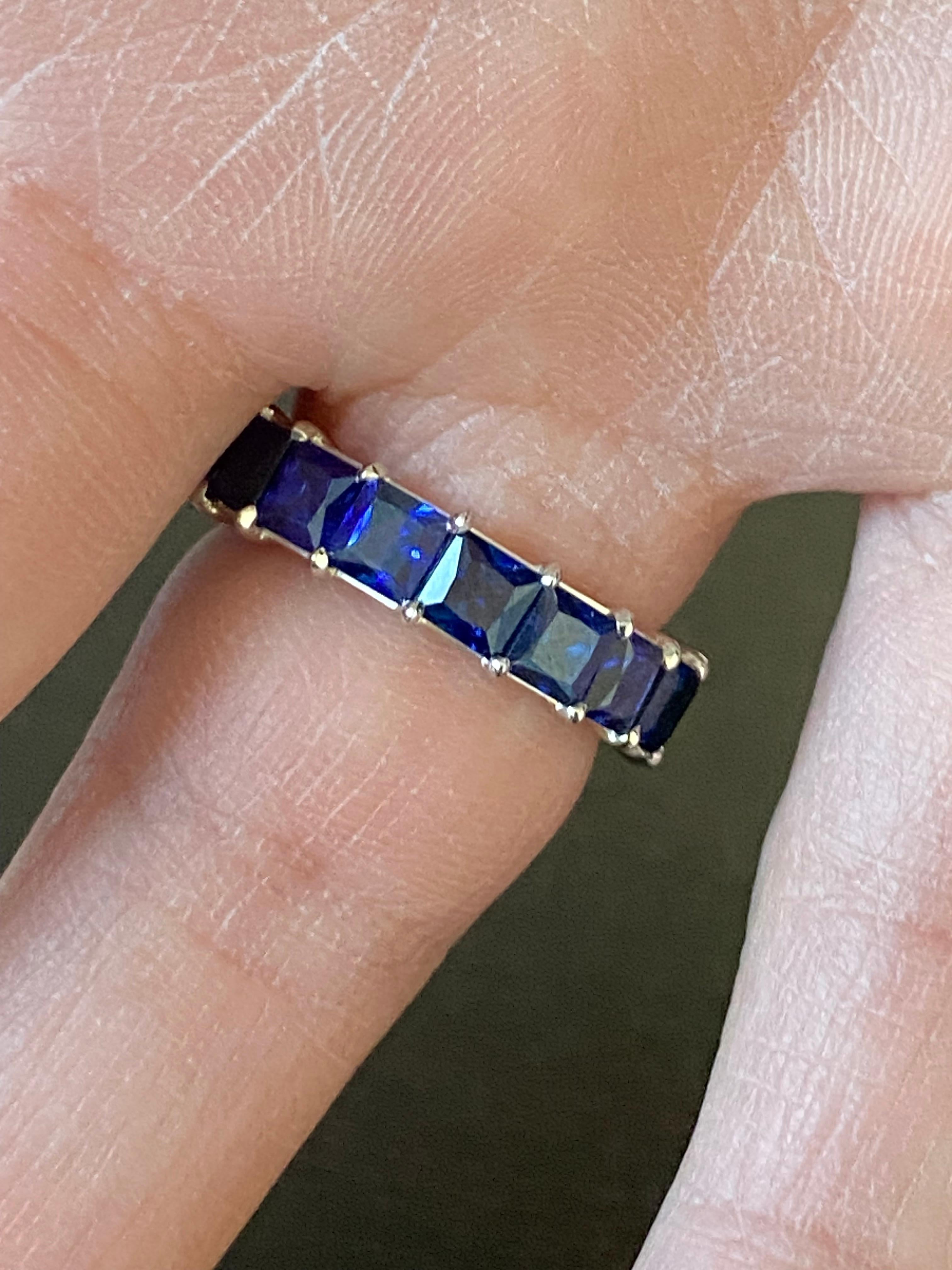 Princess Cut Sapphire Eternity Ring For Sale 1