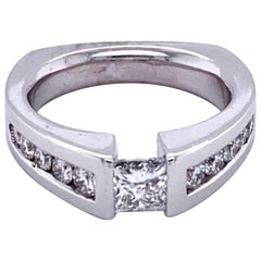 Princess Cut Tension Set Engagement Ring