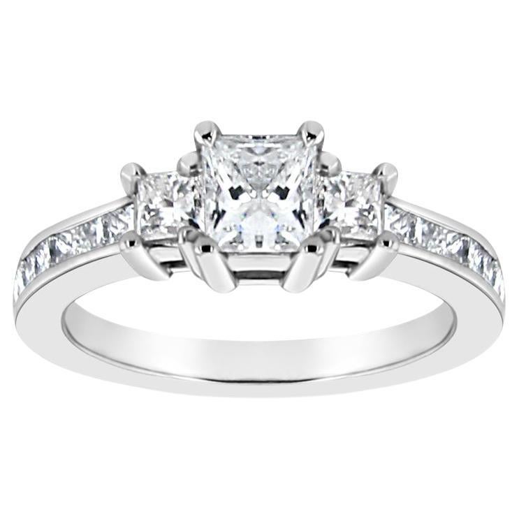 Princess Cut Three-Stone Diamond Engagement Ring