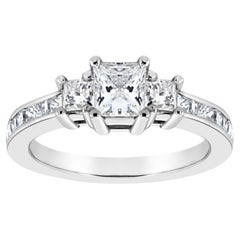 Princess Cut Three-Stone Diamond Engagement Ring