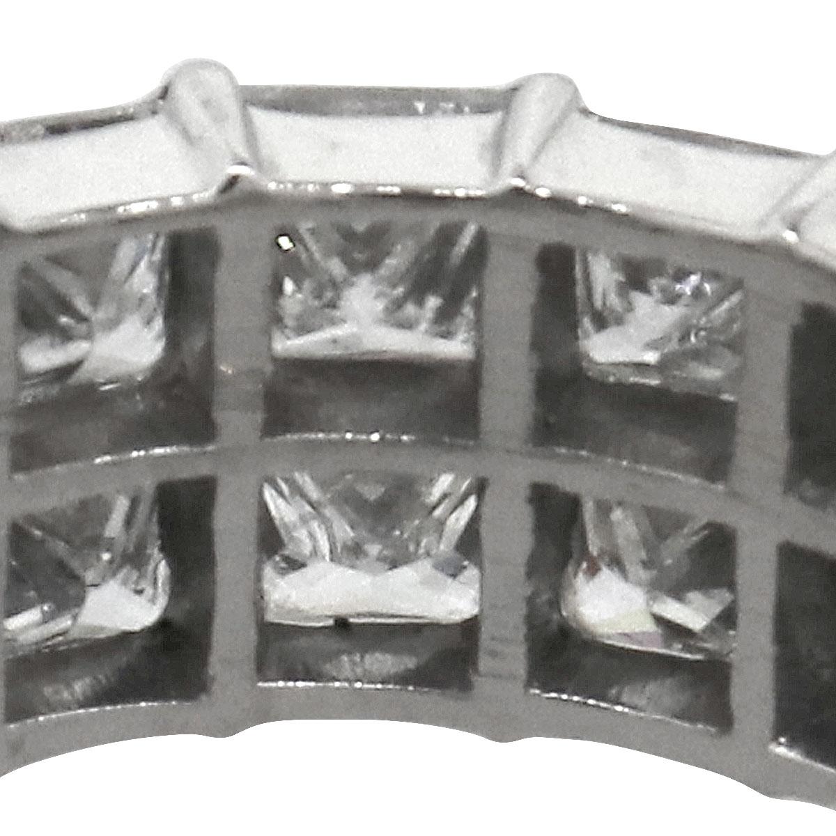 Princess Cut Two-Row Eternity Band In Excellent Condition In Boca Raton, FL