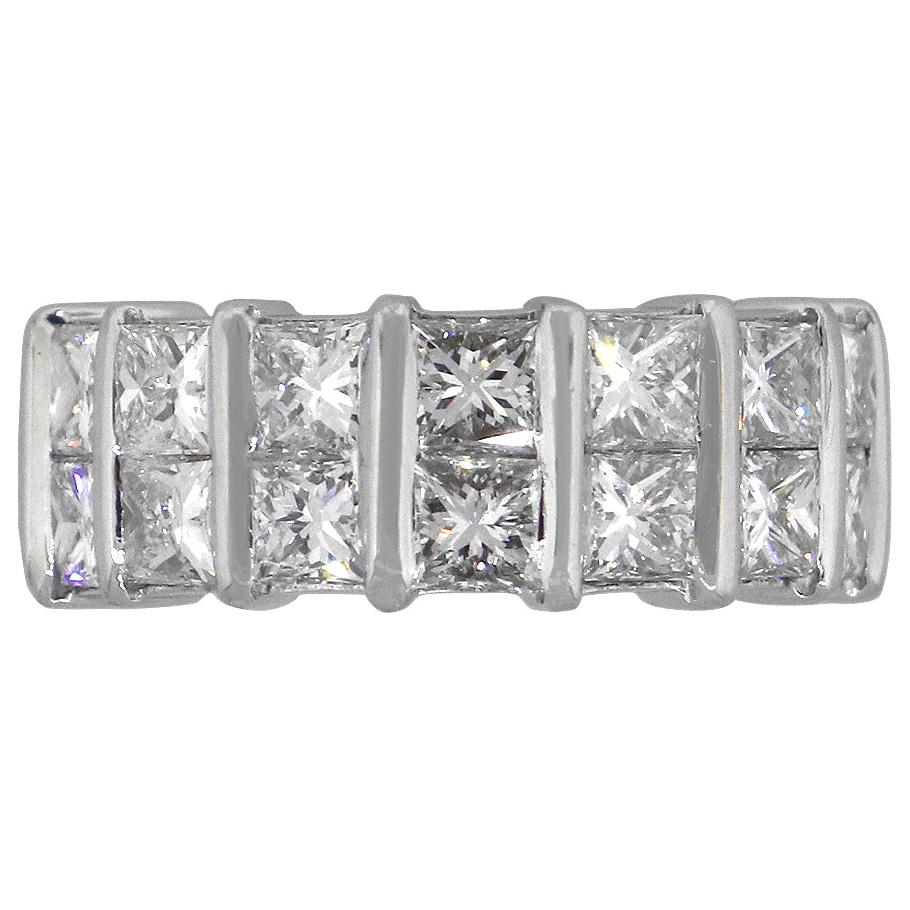 Princess Cut Two-Row Eternity Band