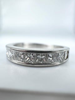 Princess Cut Wedding Band 1 Carat Platinum Diamond Ring