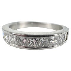 Princess Cut Wedding Band 1 Carat Platinum Diamond Ring