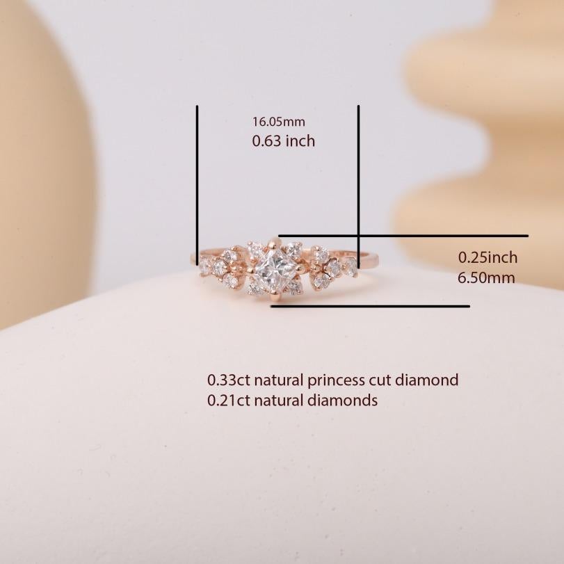 Princess Diamond 0.55ct Engagement Ring In New Condition For Sale In Fatih, 34