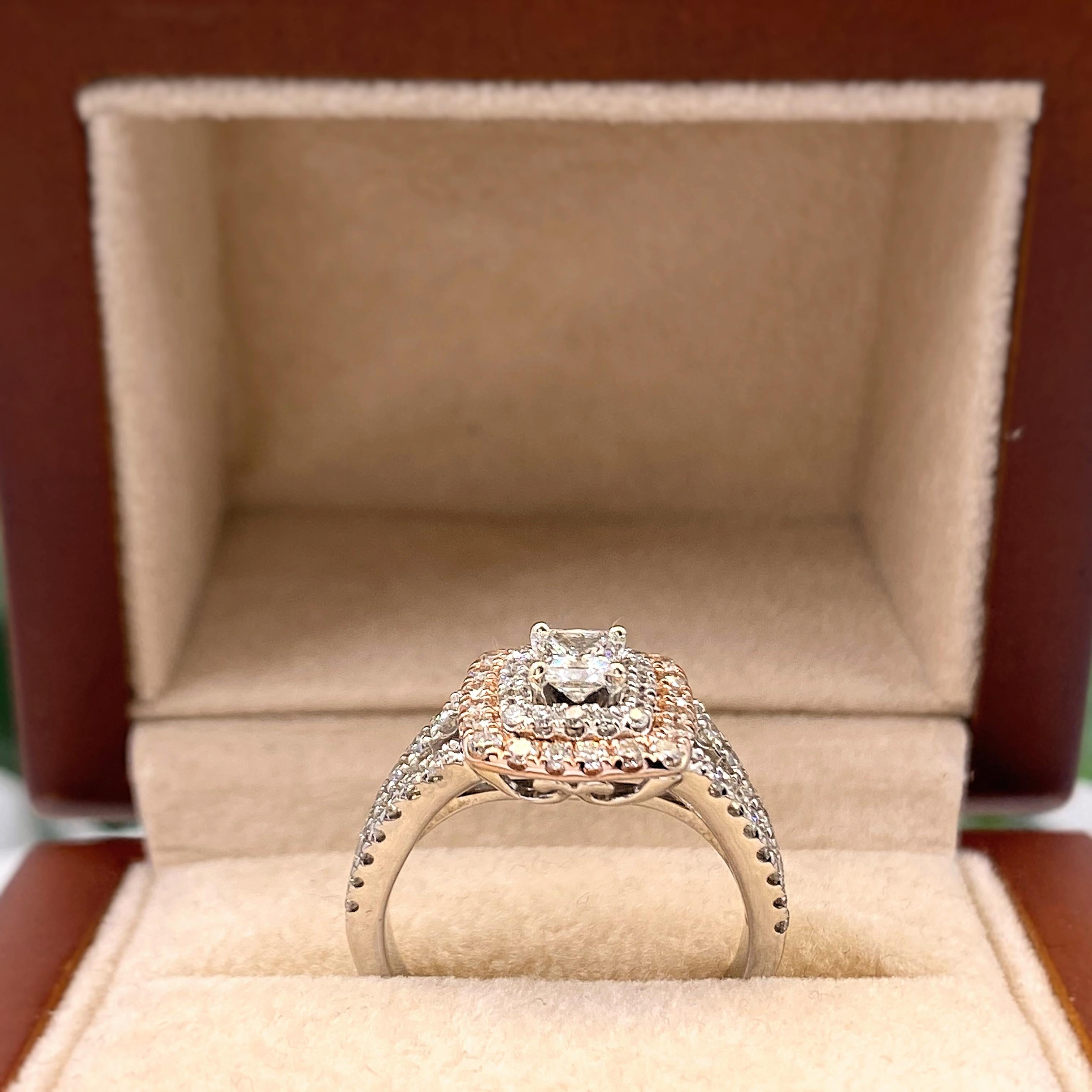 double halo princess cut engagement ring