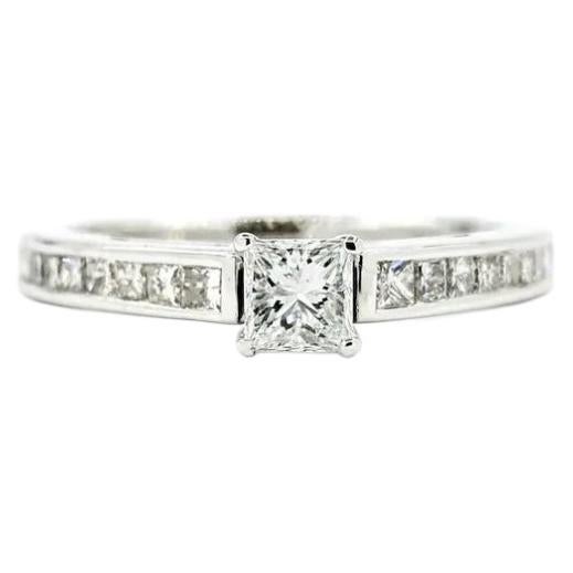 Princess Diamond Engagement Ring in 14k White Gold