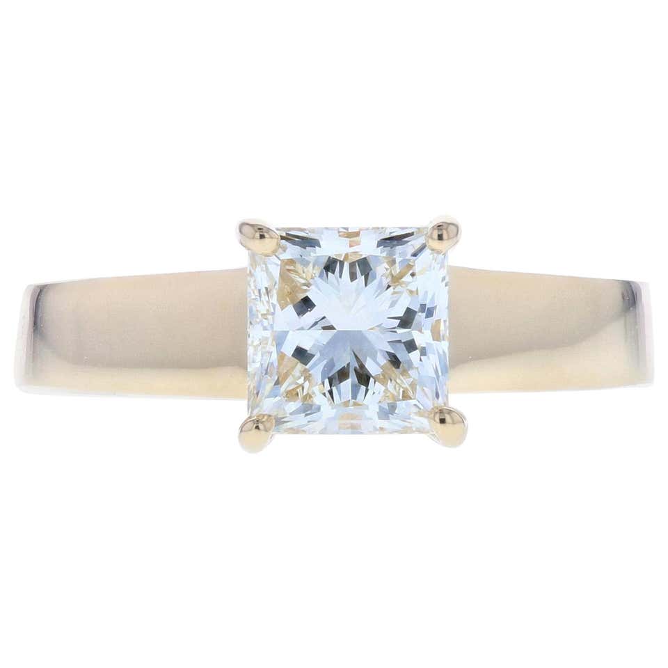 Princess Setting Princess Diamond Engagement Ring with Wide Gold Setting For Sale (Free ...