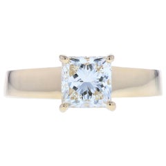 Used Princess Diamond Engagement Ring with Wide Gold Setting