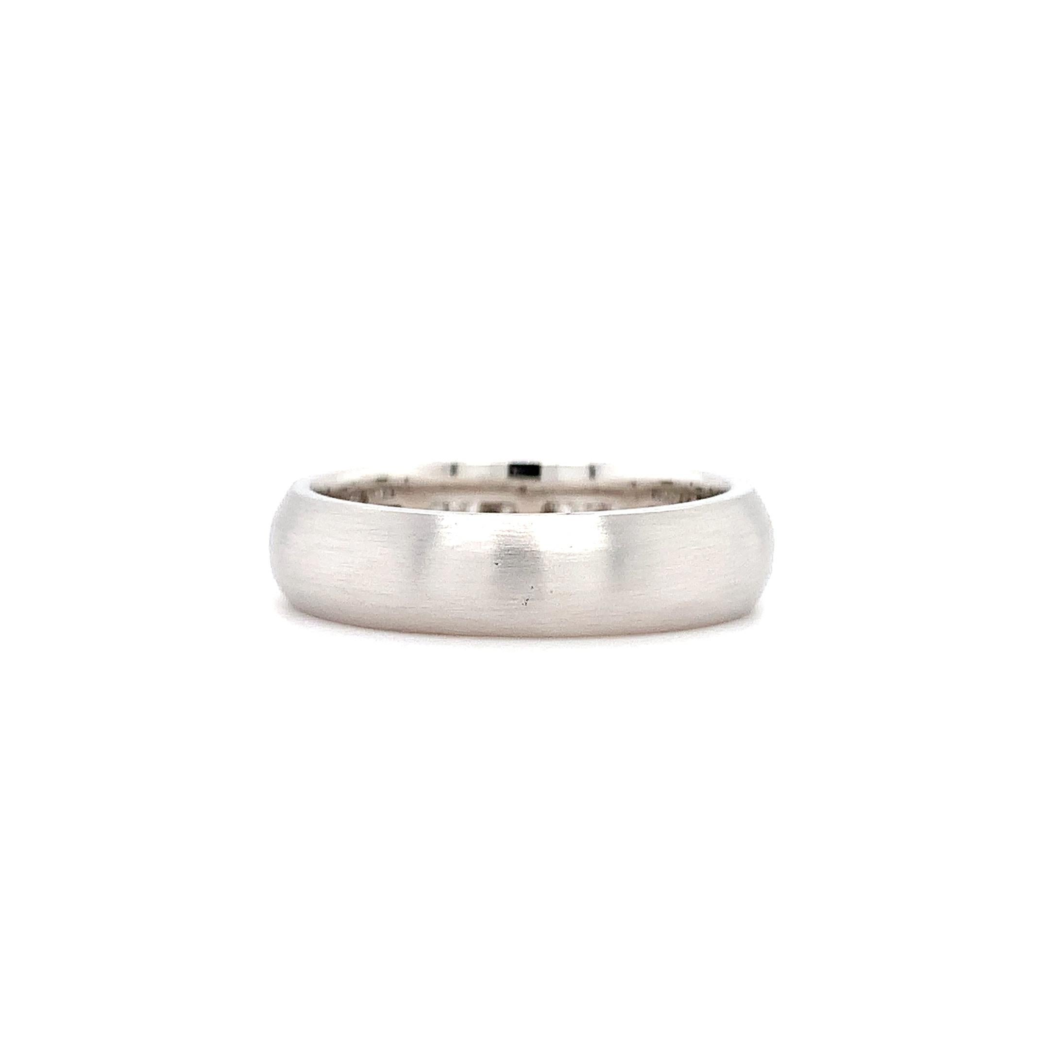 Princess Cut Princess diamond eternity men’s wedding ring 18k white gold 5mm matte finish For Sale
