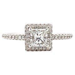 Princess diamond GIA D VVS2 solitaire engagement ring 18k white gold