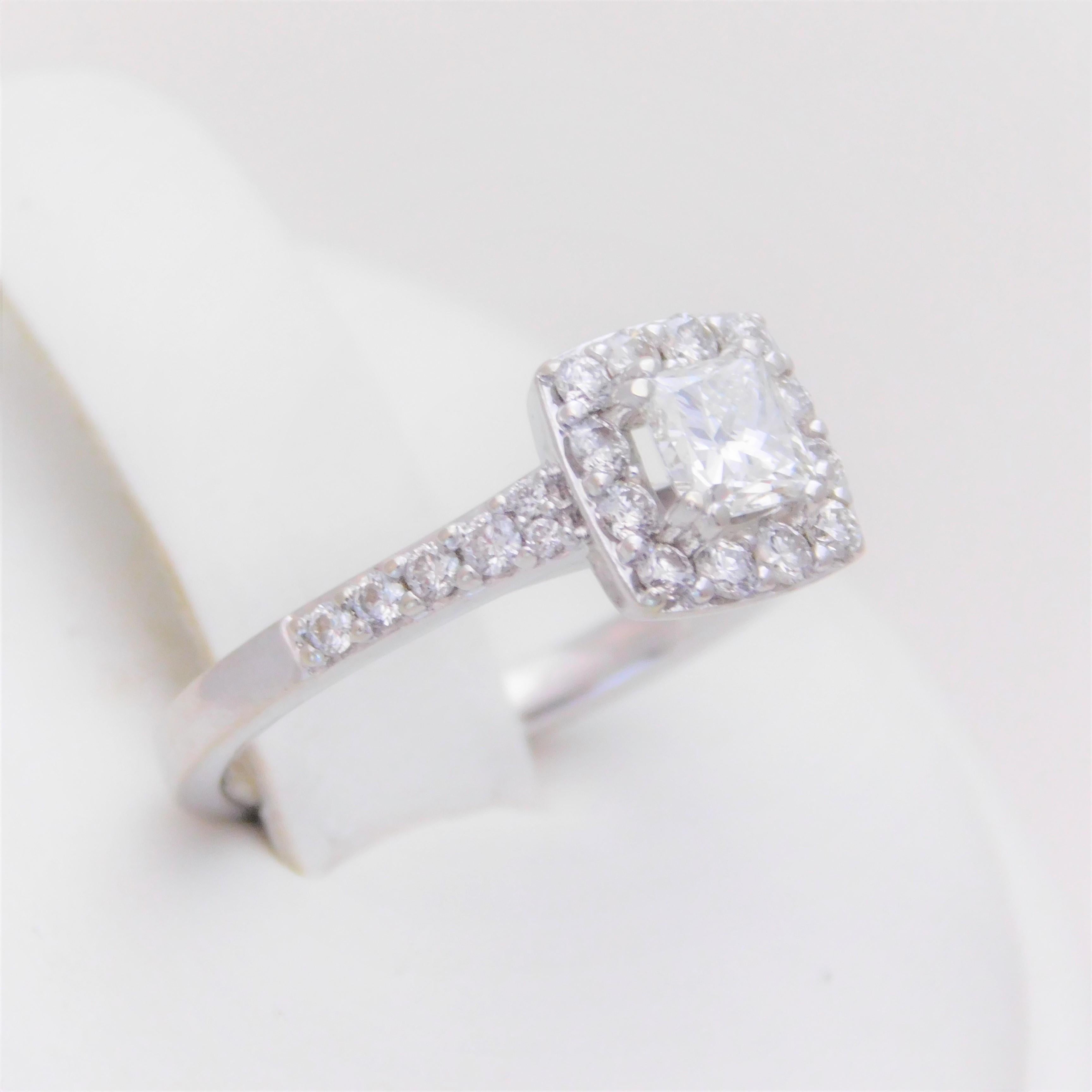 Princess Diamond Halo Engagement Ring For Sale 5