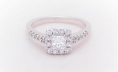 Princess Diamond Halo Engagement Ring
