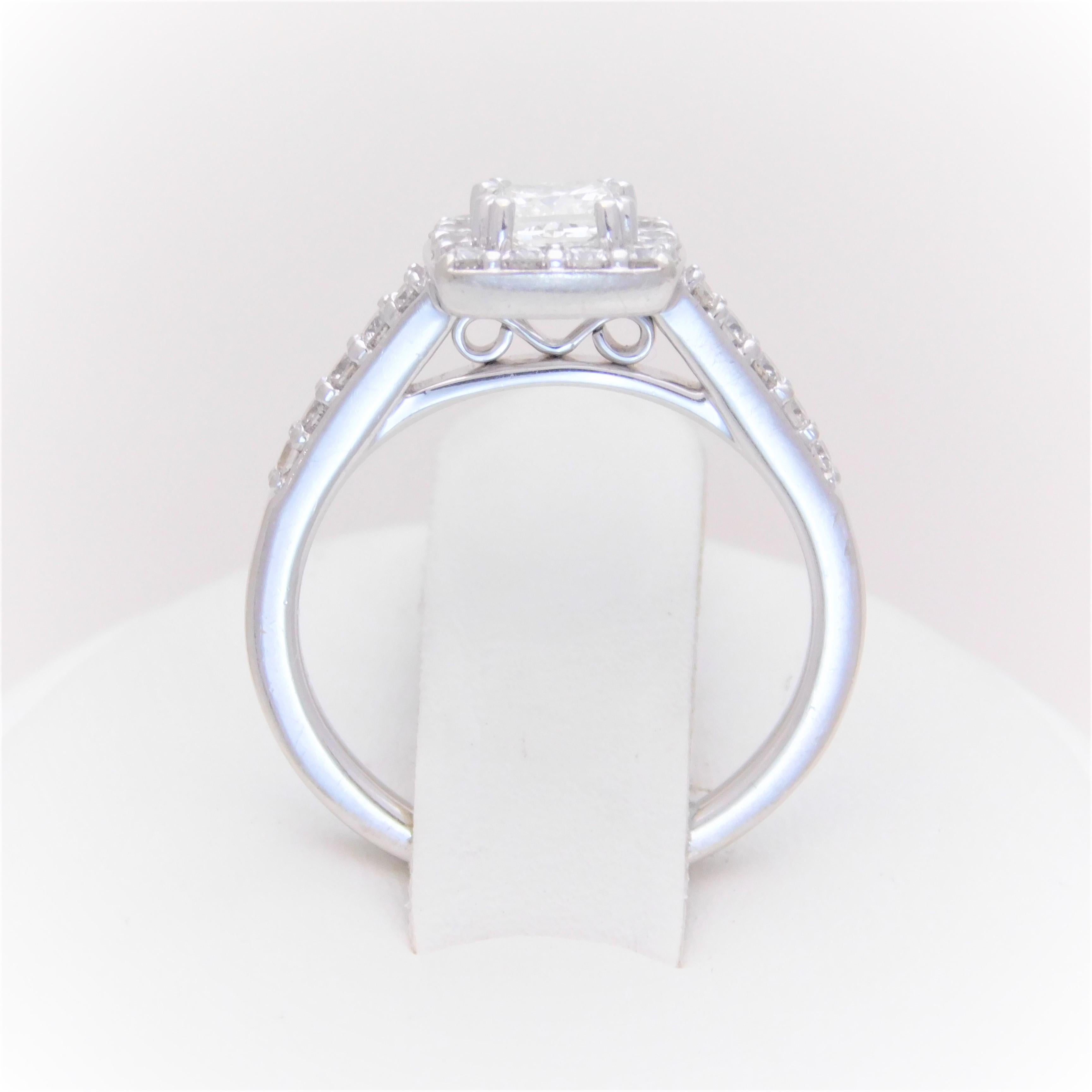 Princess Diamond Halo Engagement Ring For Sale 3