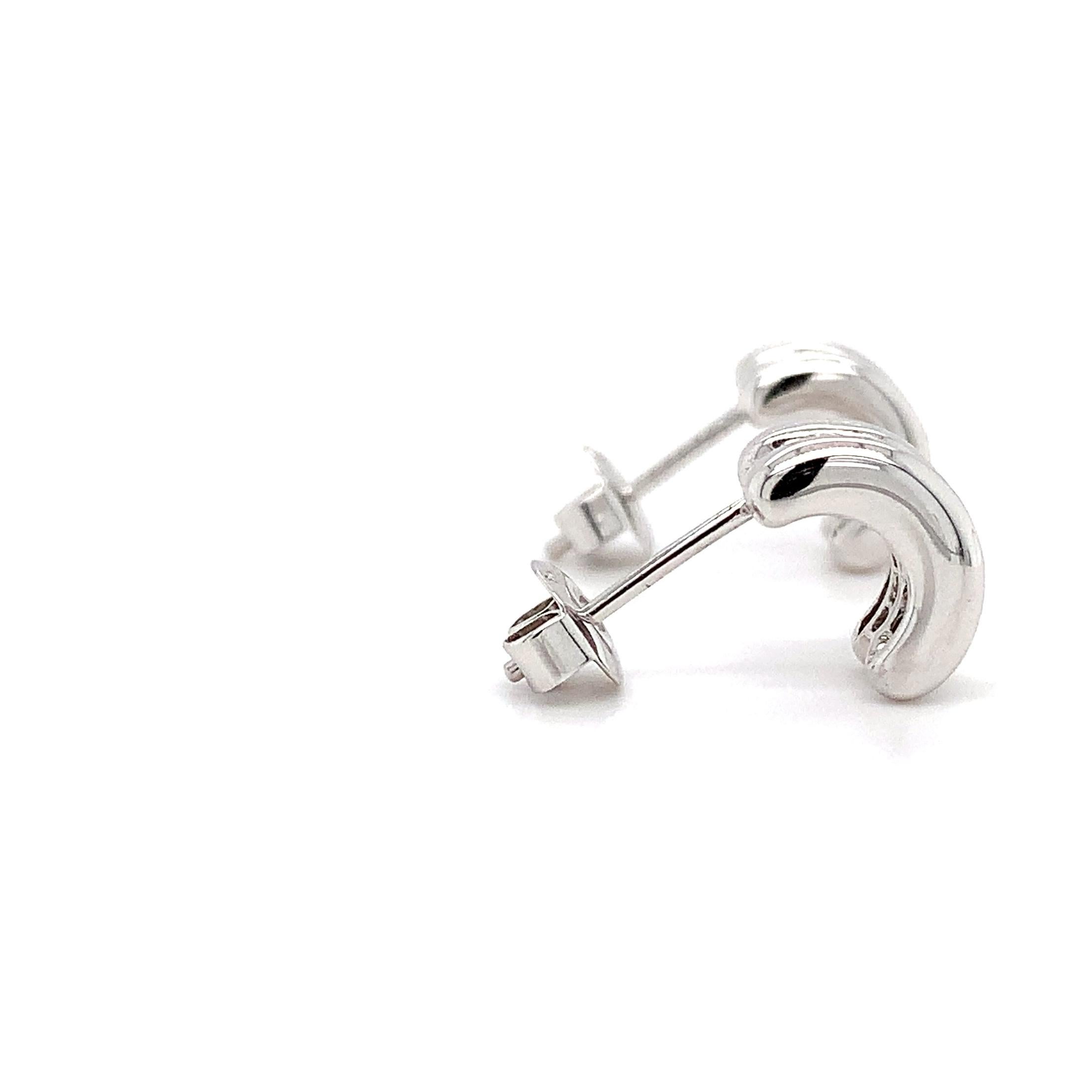 Princess Cut Princess diamond hoop earrings 18k white gold For Sale