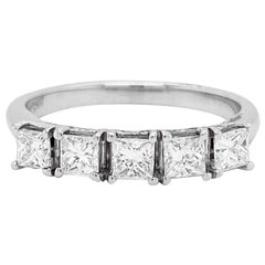 Princess Diamond Ring, Half Infinity .85 Carat Diamond Princess Wedding Band