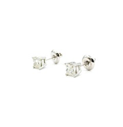 Prinzessinnen-Diamant-Ohrstecker aus 14k Weißgold