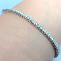 Princess diamond tennis bracelet classic eternity 18k white gold