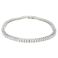 Bracelet de tennis princesse diamant éternité classique or blanc 18k