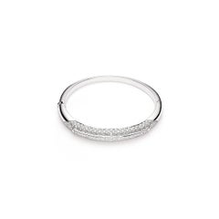 Bangle con diamante Princess in oro bianco 18 carati