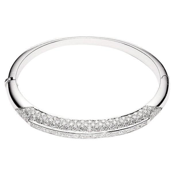 Princess Diamond White Gold 18K Bangle