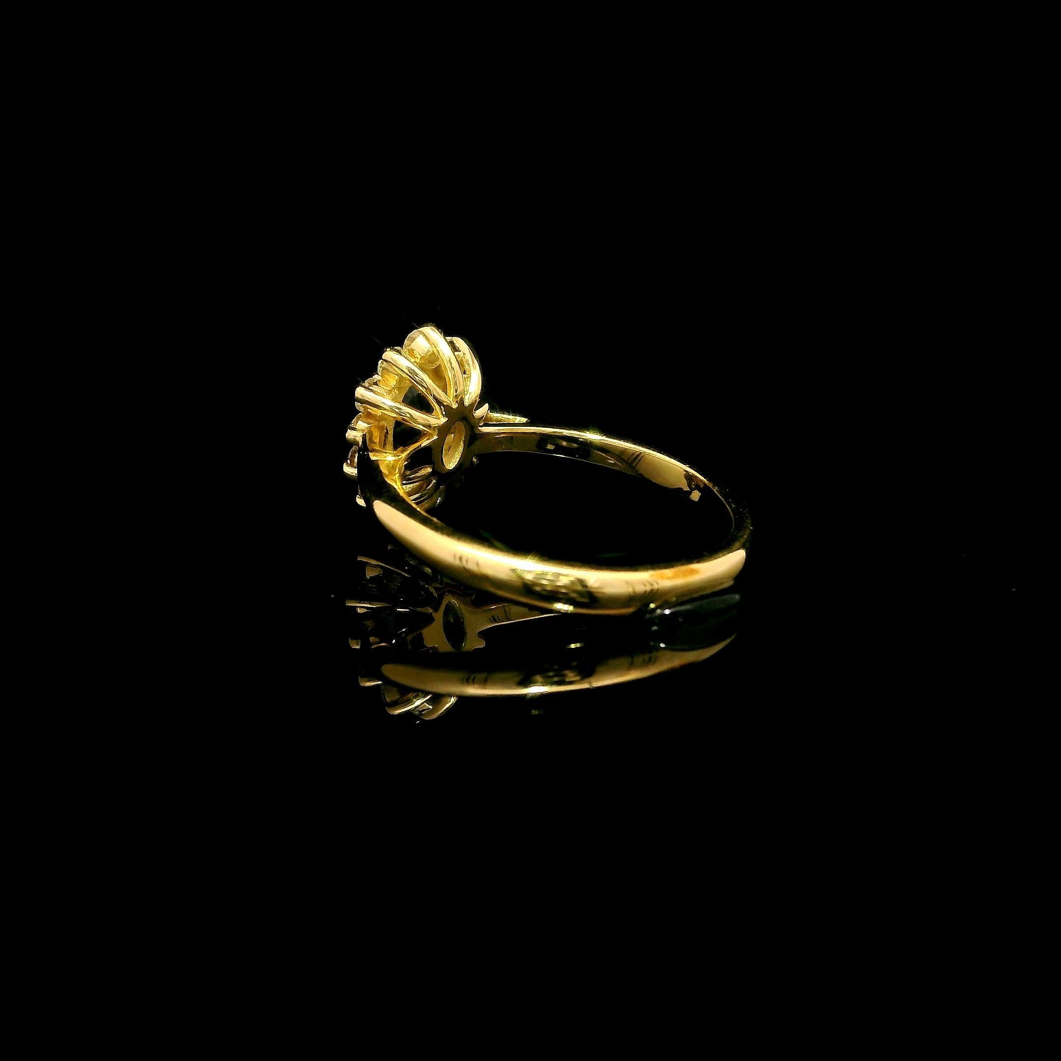 Anello con zaffiro blu e diamante della Principessa Diana in vendita 7