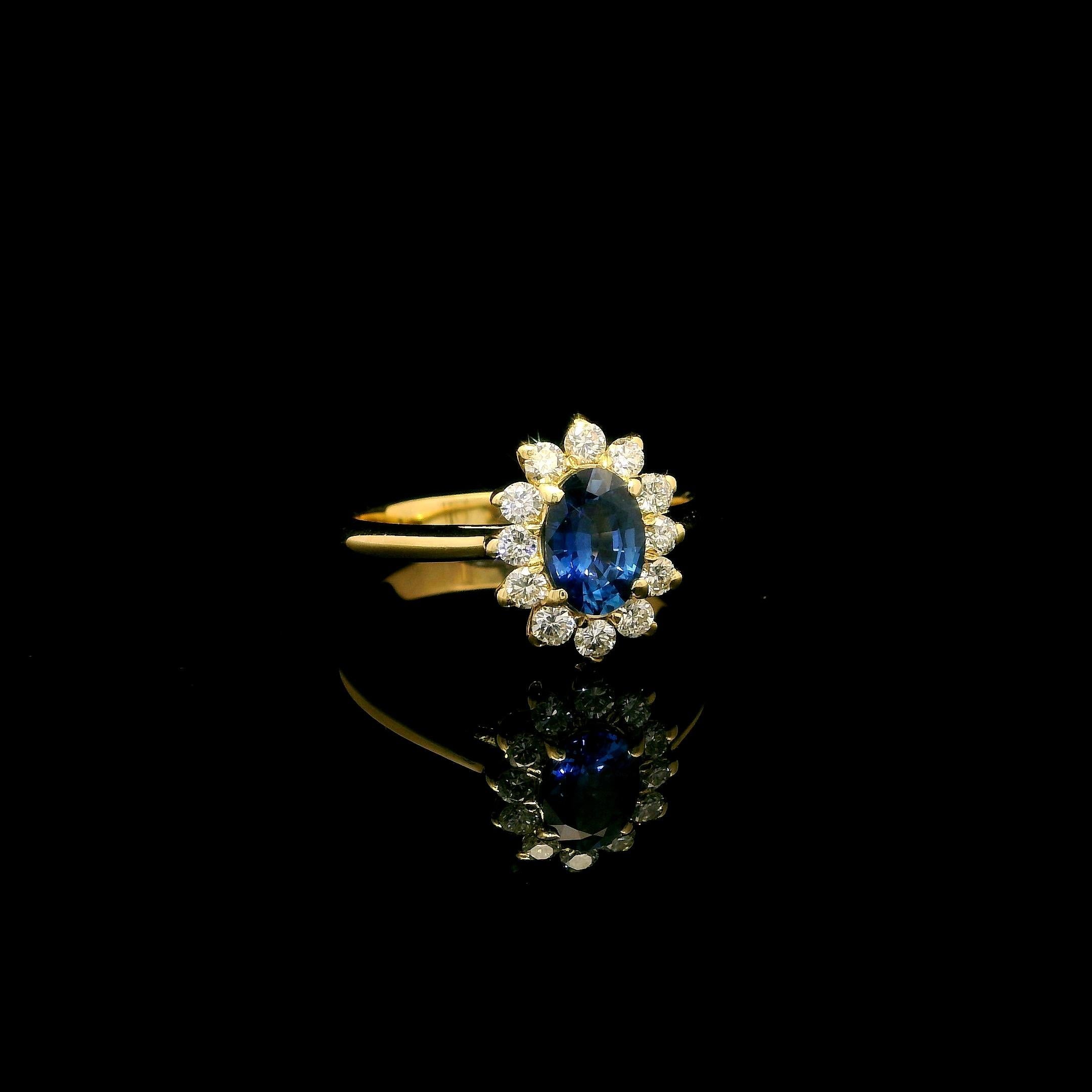 Anello con zaffiro blu e diamante della Principessa Diana In condizioni Nuovo in vendita a Ramat Gan, IL