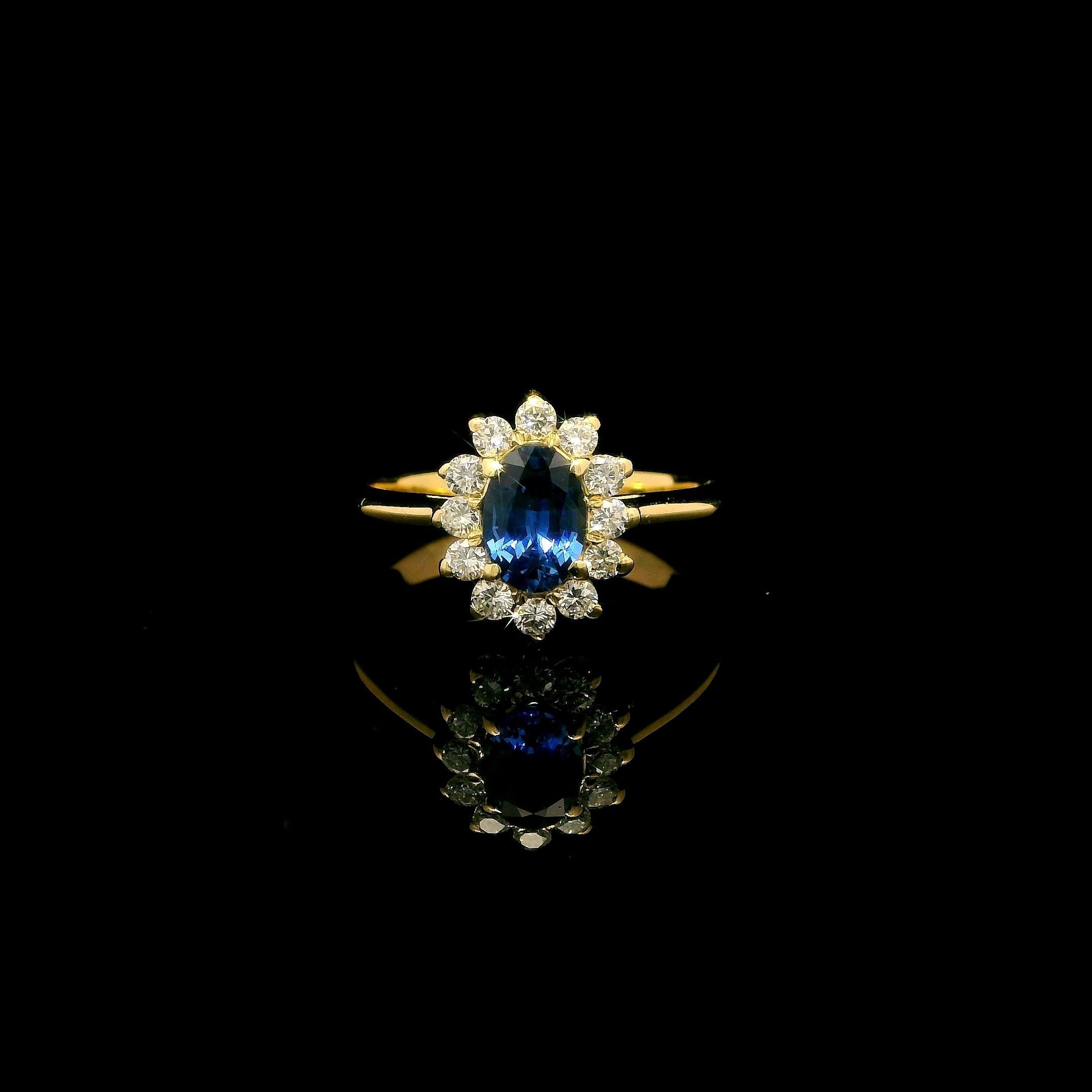 da uomo o donna Anello con zaffiro blu e diamante della Principessa Diana in vendita