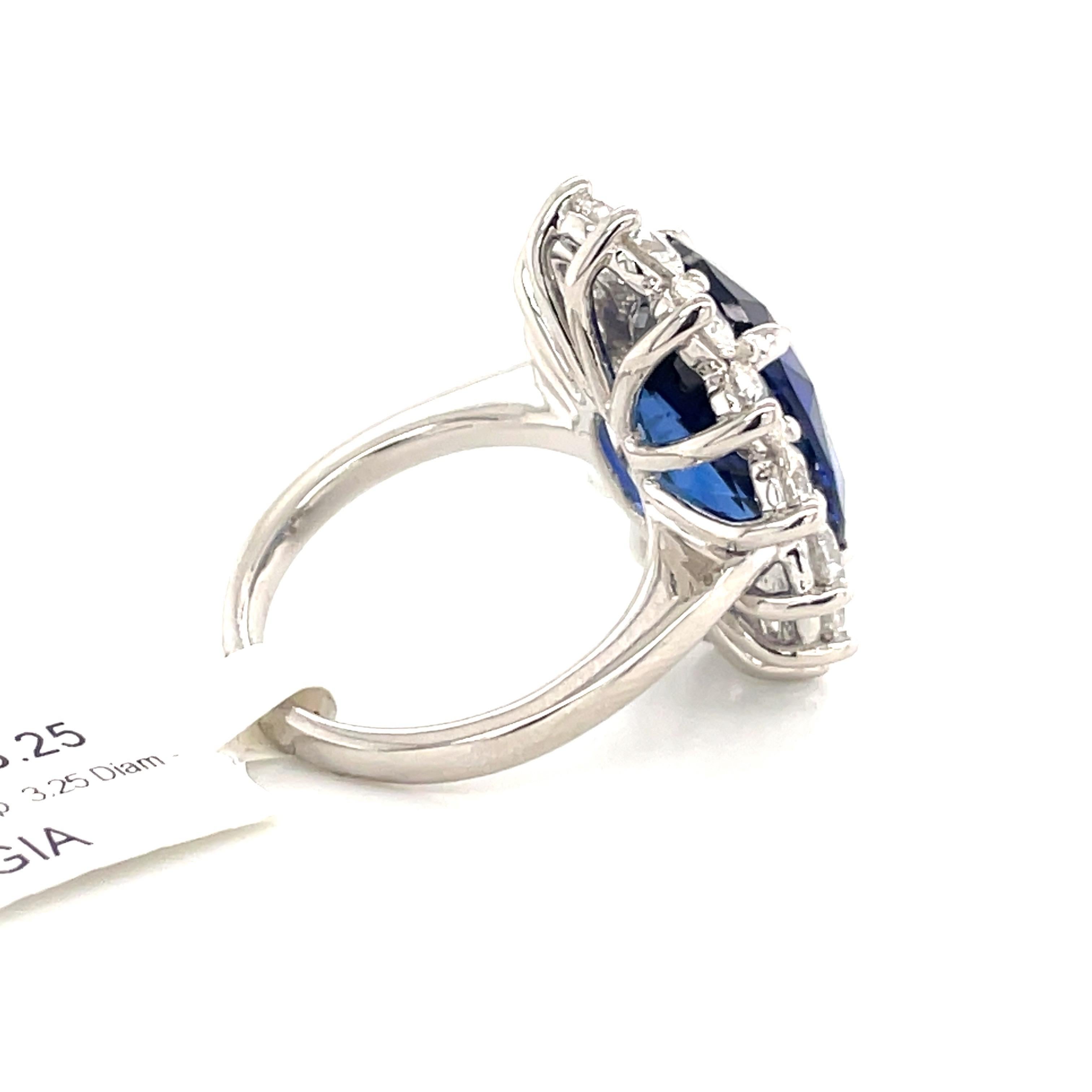 Women's Princess Diana Inspired GIA Certified Sapphire Diamond Ring 15.31 Carats F VS