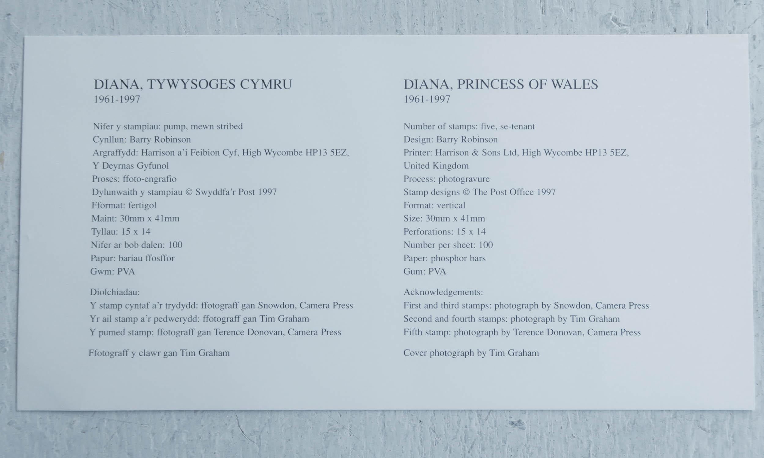 princess diana commemorative stamps