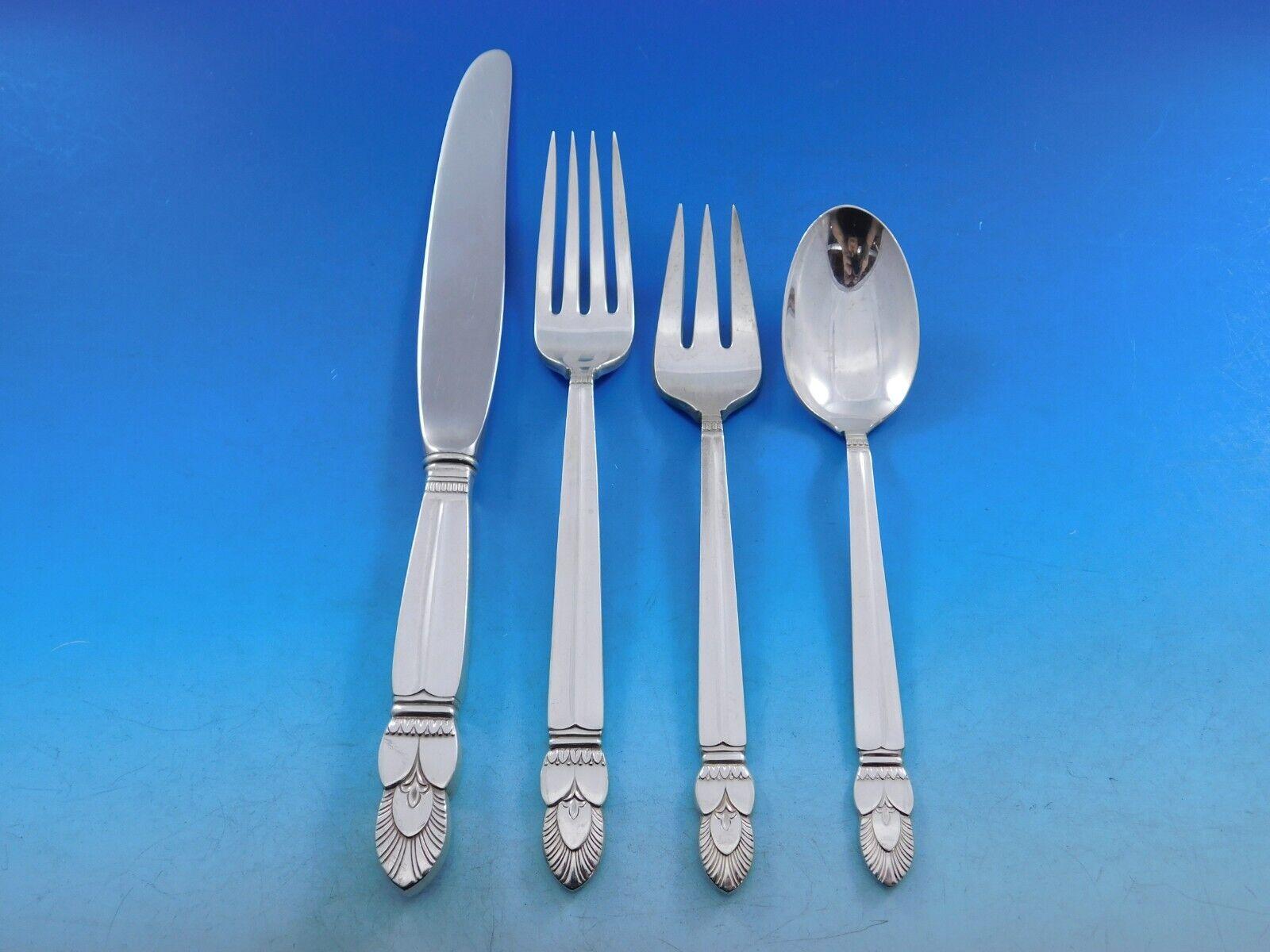 Monumental Princess Ingrid by Frank Whiting Sterling Silver Flatware set - 115 pieces. This set includes:

12 Regular Knives, 9