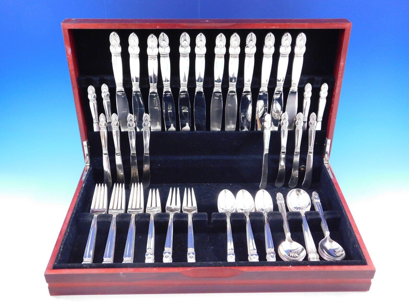 Dinner Size Princess Ingrid by Frank Whiting Sterling Silver Flatware set - 72 pieces. This set includes:

12 Dinner Size Knives, 9 3/4