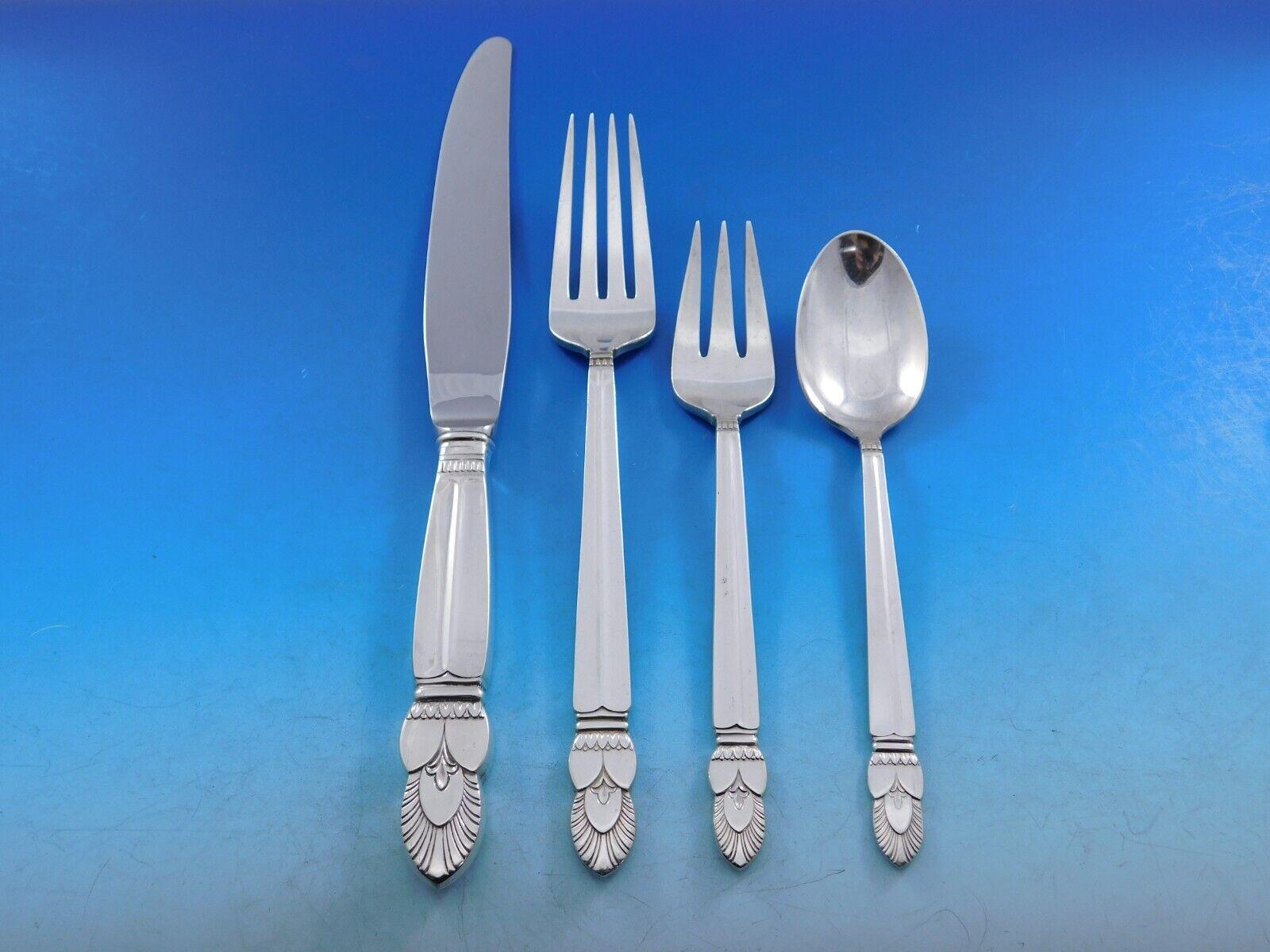 Princess Ingrid Frank Whiting Sterling Silver Flatware Service Set 72 pcs Dinner In Excellent Condition For Sale In Big Bend, WI