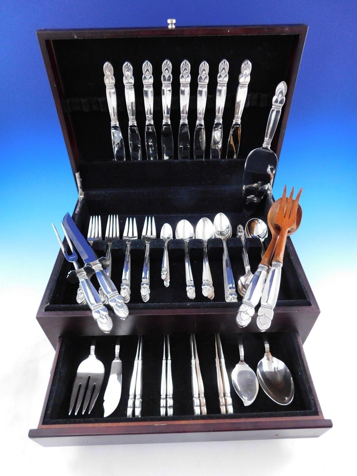 Princess Ingrid by Frank Whiting Sterling Silver Flatware set - 73 pieces. This set includes:

8 Regular Knives, 9