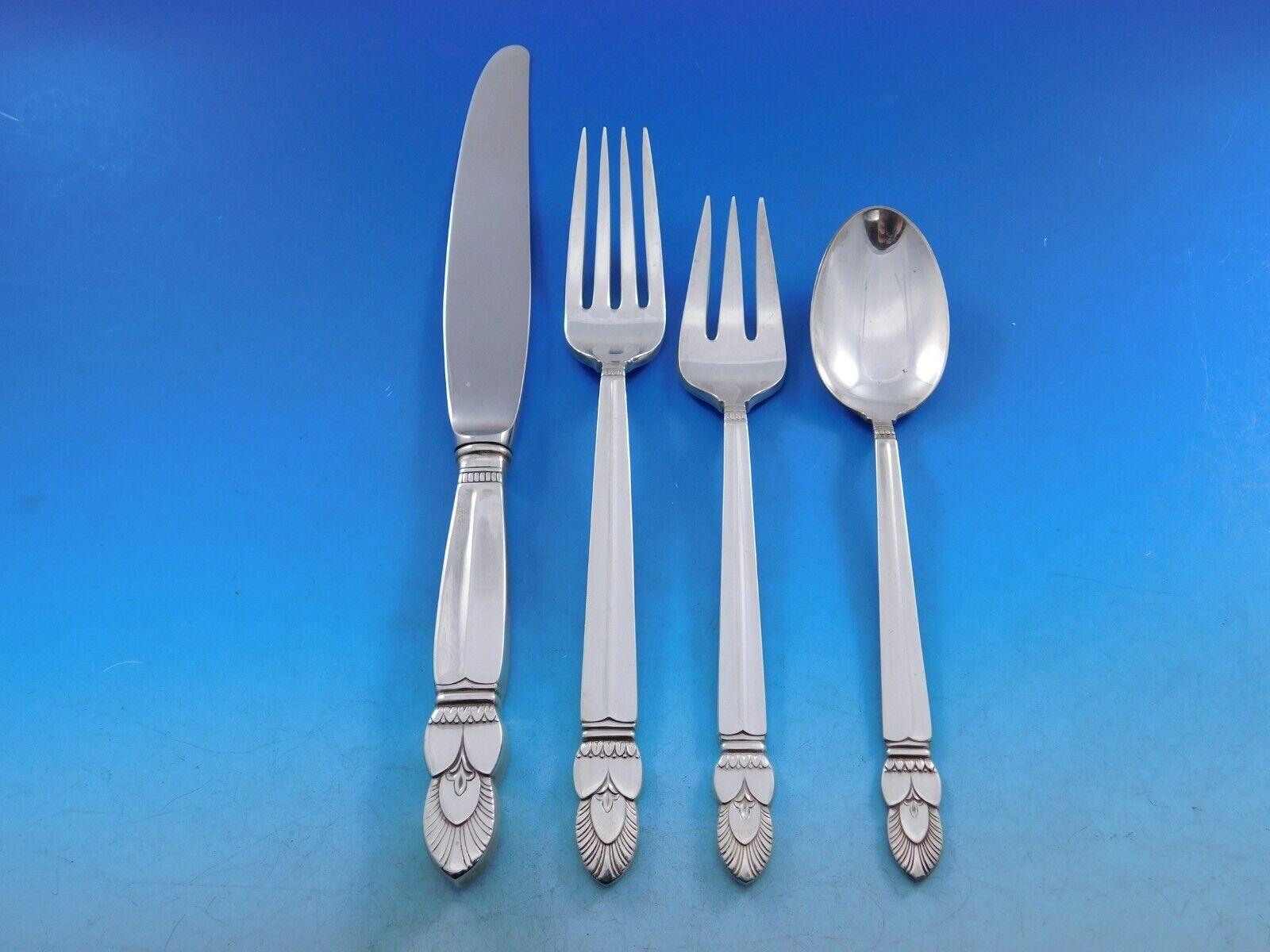 Princess Ingrid Frank Whiting Sterling Silver Flatware Service Set 73 pcs In Excellent Condition For Sale In Big Bend, WI