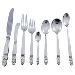 Set di posate in argento Sterling Princess Ingrid Frank Whiting 73 pezzi