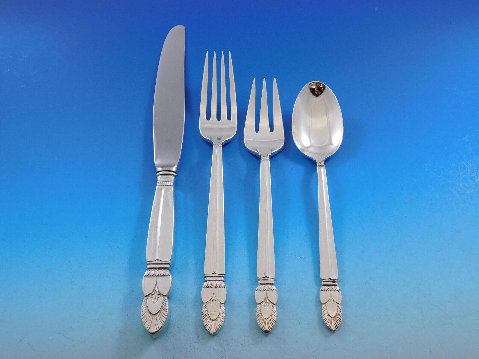 Princess Ingrid Frank Whiting Sterling Silver Flatware Service Set 90 Pcs In Excellent Condition For Sale In Big Bend, WI