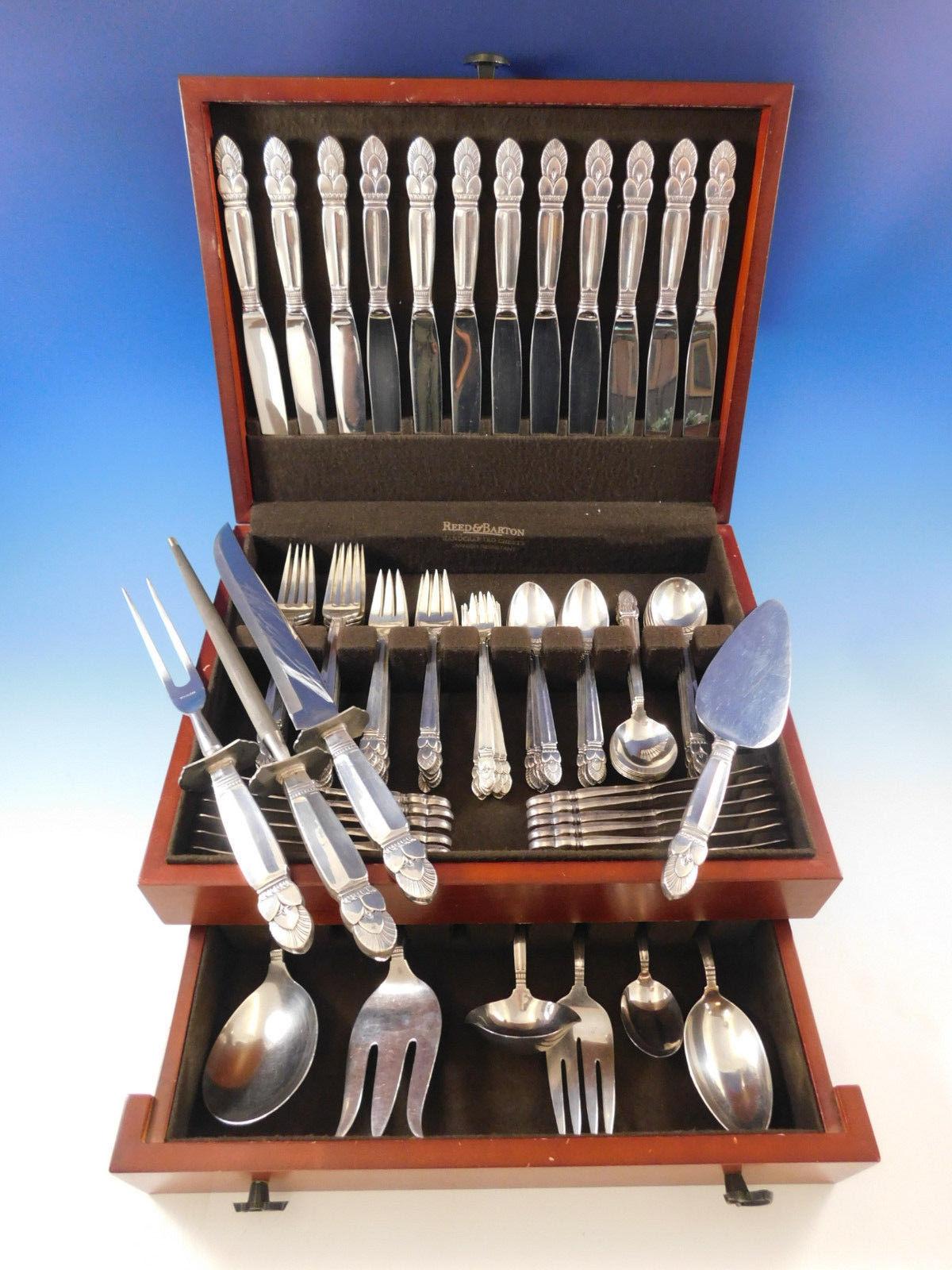 Dinner size princess Ingrid by Frank Whiting sterling silver flatware set - 94 pieces. This set includes:

12 dinner size knives, 9 3/4