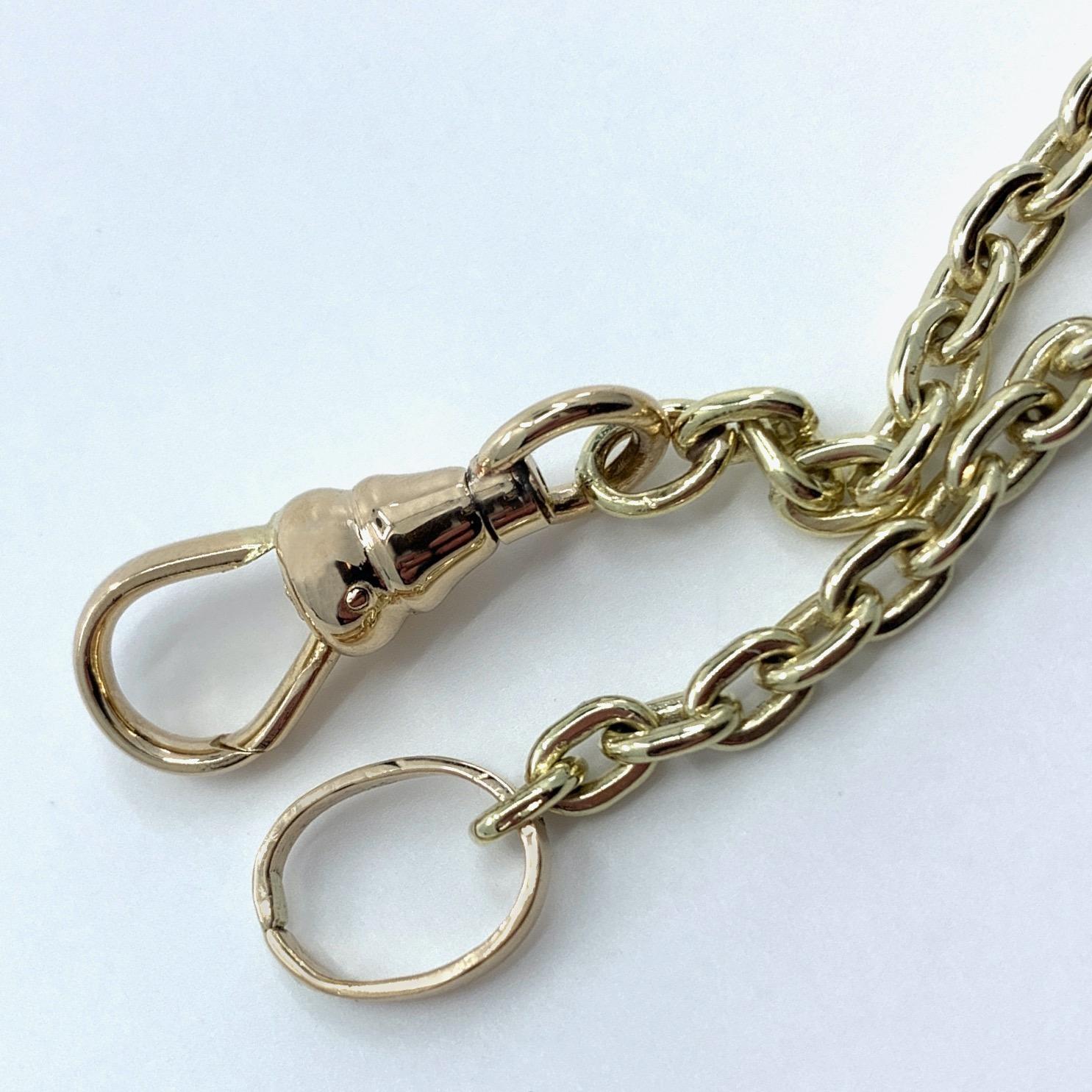 Princess Length Cable or Rolo Chain in Yellow Gold with Rose Gold Swivel Clasp 1