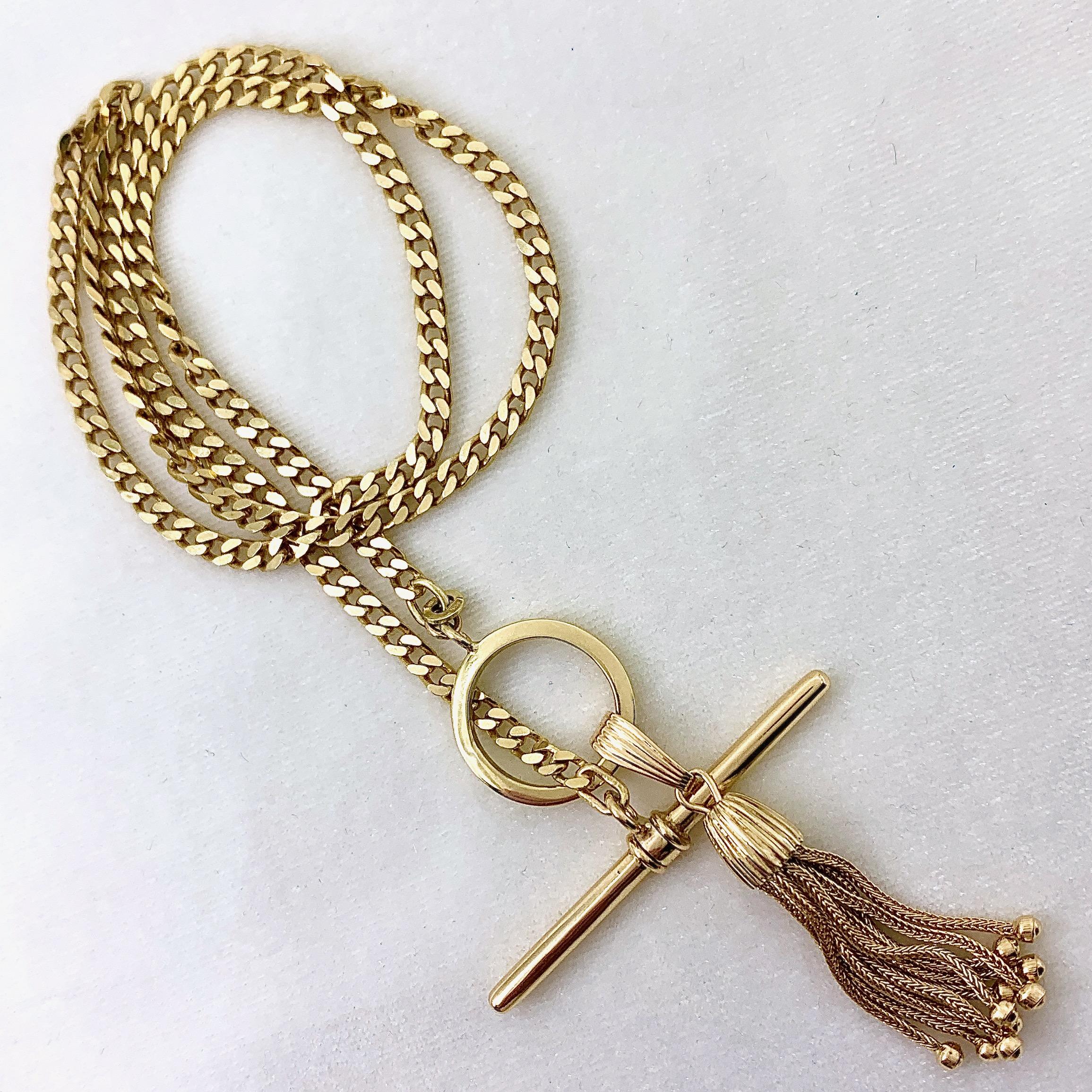 Catena a cordoncino lunghezza principessa con chiusura a gancio e ornamento a nassa in oro giallo in vendita 3